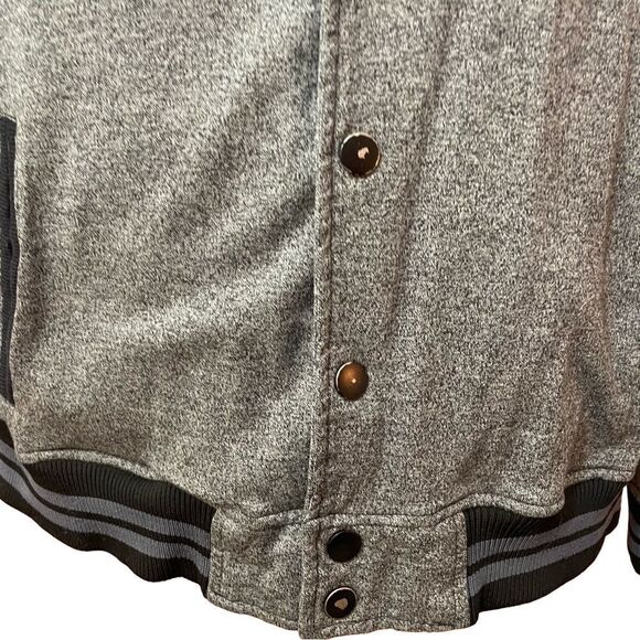 Hot Topic Rude Gray and Black Button Varsity Jacket - Picture 3 of 9